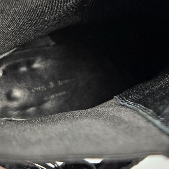 Rag Bone Ankle Booty Boots Women 36.5 US 6.5 Black Leather Stud Stretch Heel - Picture 8 of 12